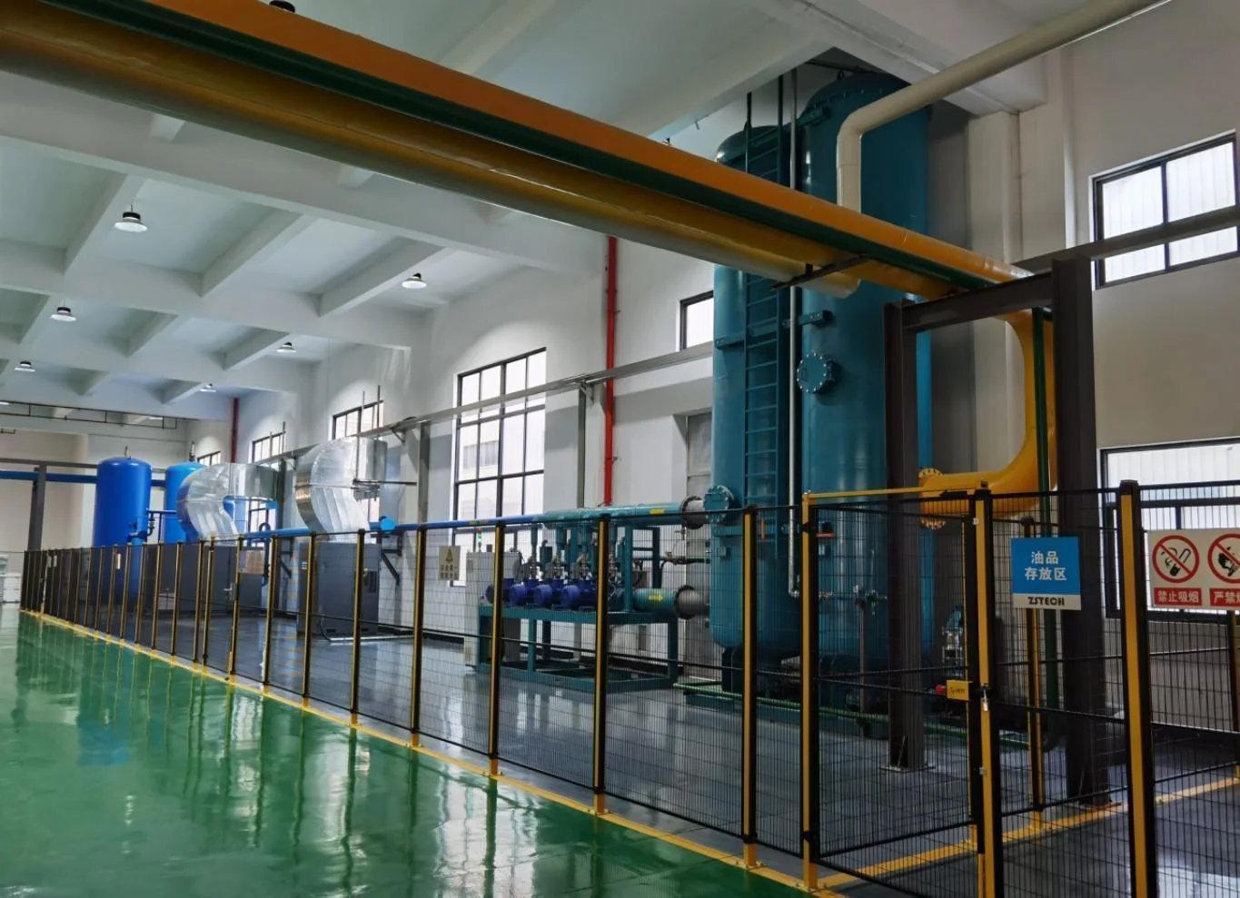 Central vacuum and condenser installation for foam molding factory