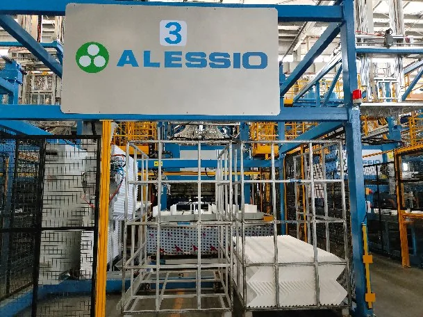ALESSIO automatic EPS shape molding equipment installed in an appliance packaging factory