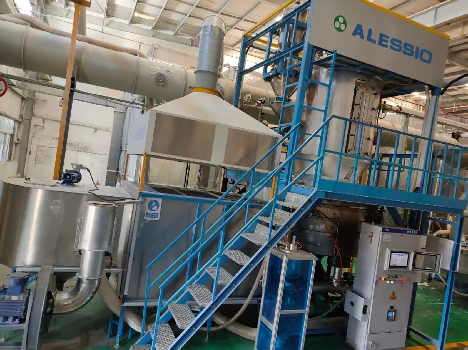 ALESSIO high precision EPS vacuum fluidization pre-expander at an industrial site