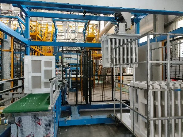 Automated EPS handling equipment connected to production line