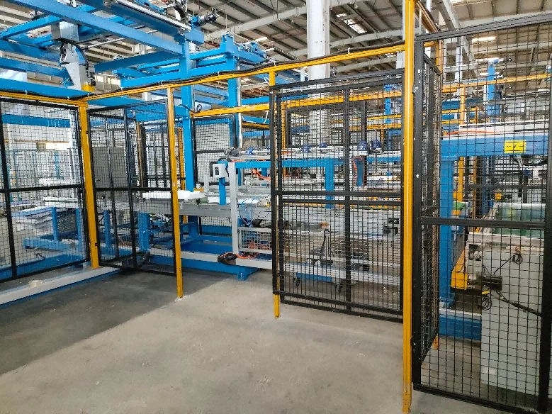 Protective safety guarding around EPS production automation